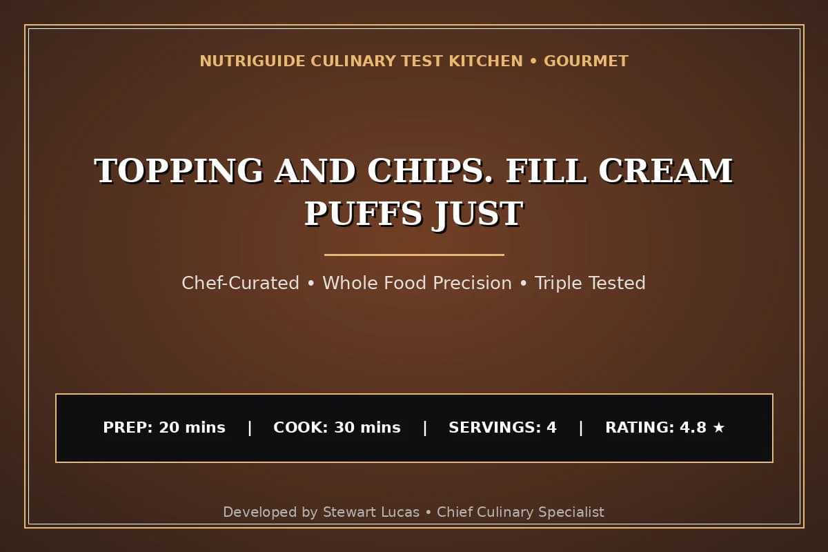 Topping And Chips. Fill Cream Puffs Just