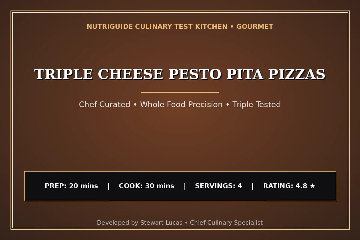 Triple Cheese Pesto Pita Pizzas