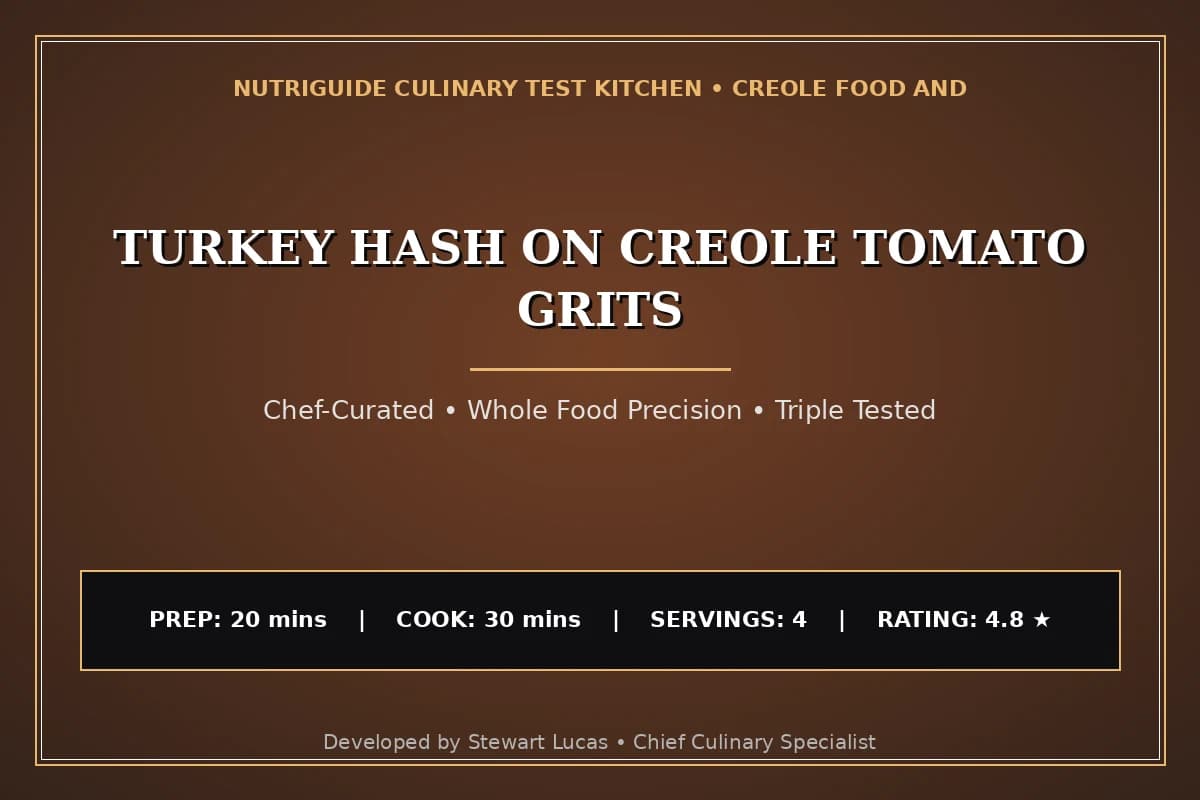 Turkey Hash On Creole Tomato Grits