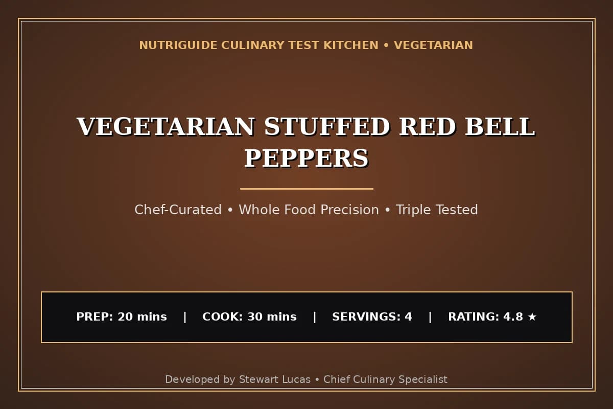 Vegetarian Stuffed Red Bell Peppers