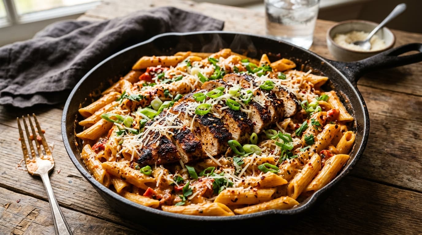 Spicy Cajun Chicken Pasta (Creamy Bell Pepper Penne)