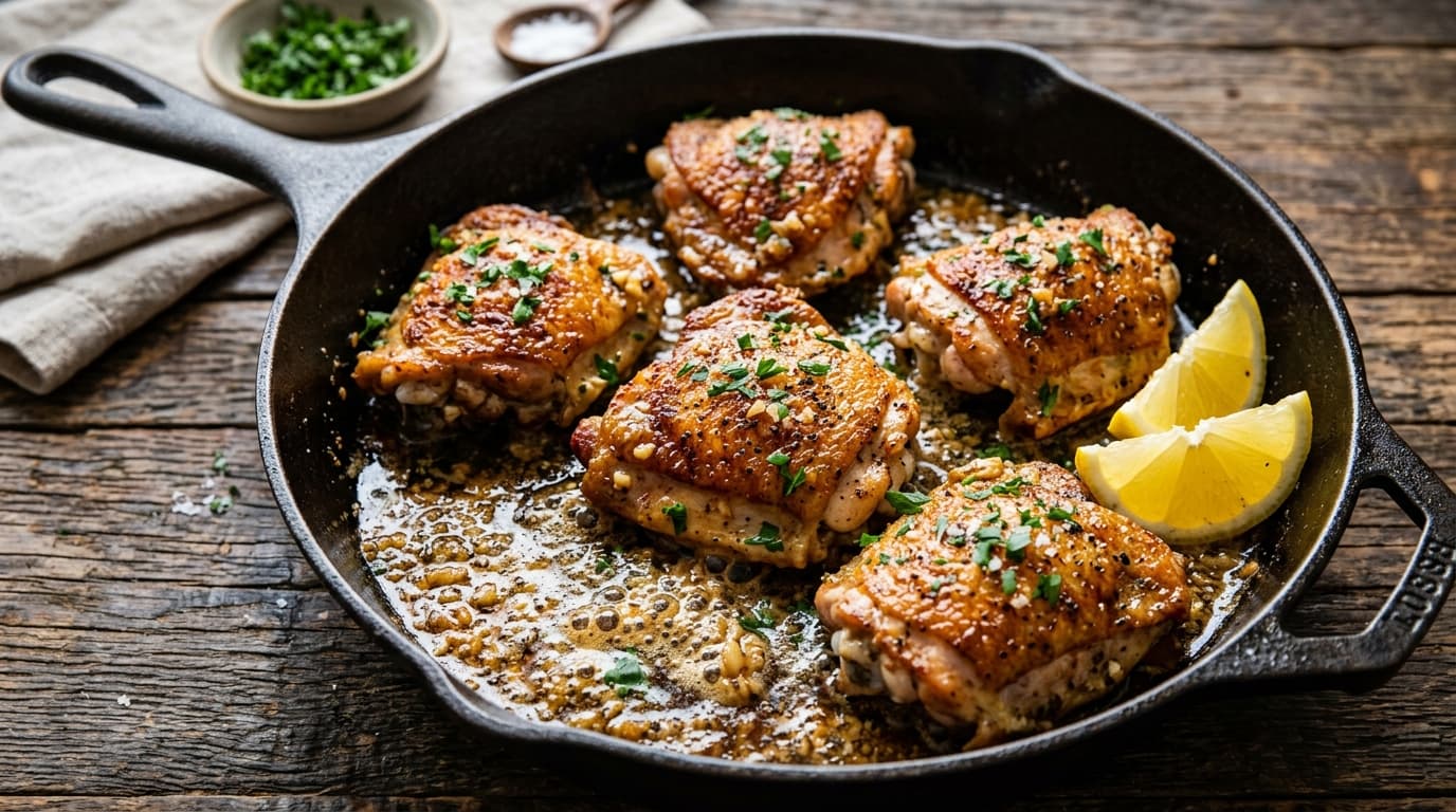 Garlic Butter Chicken (Juicy Pan-Seared Chicken Thighs)