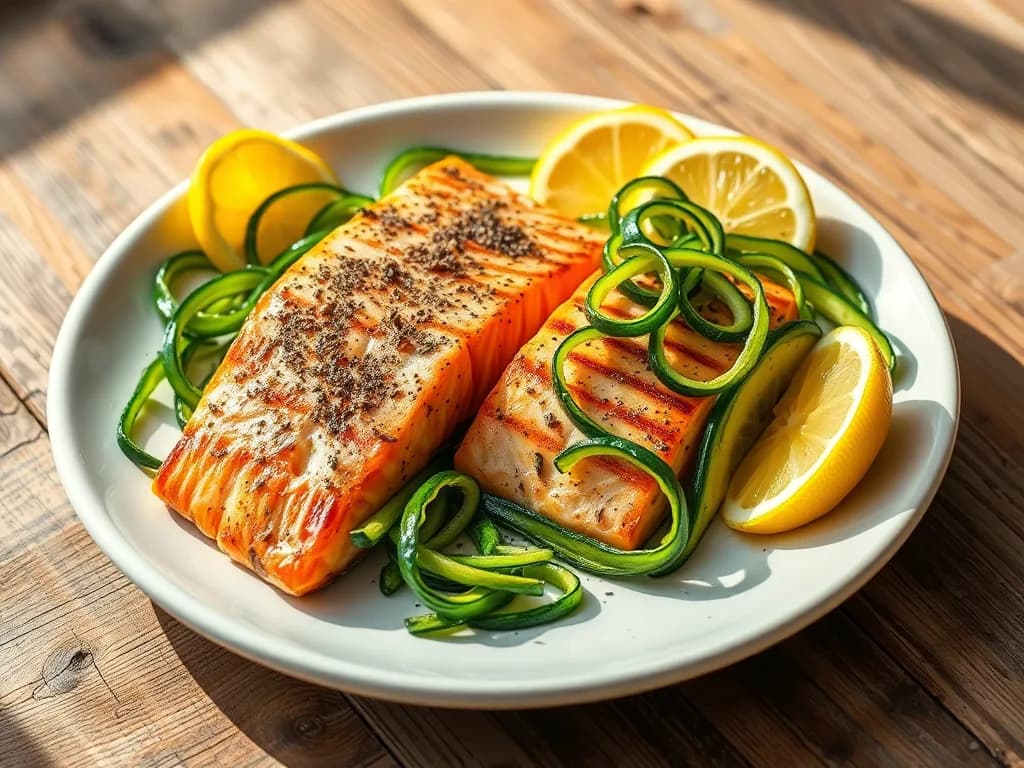 Sun-Drenched Lemon Baked Salmon with Authentic Zucchini