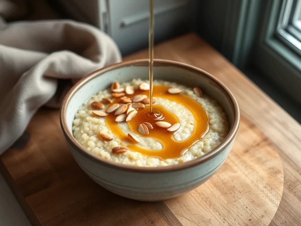 Golden Morning Quinoa Porridge with Toasted Almonds