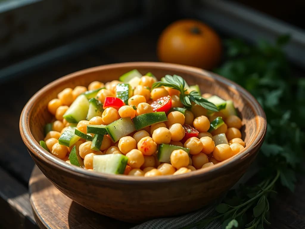 Sun-Drenched Mediterranean Chickpea & Cucumber Salad