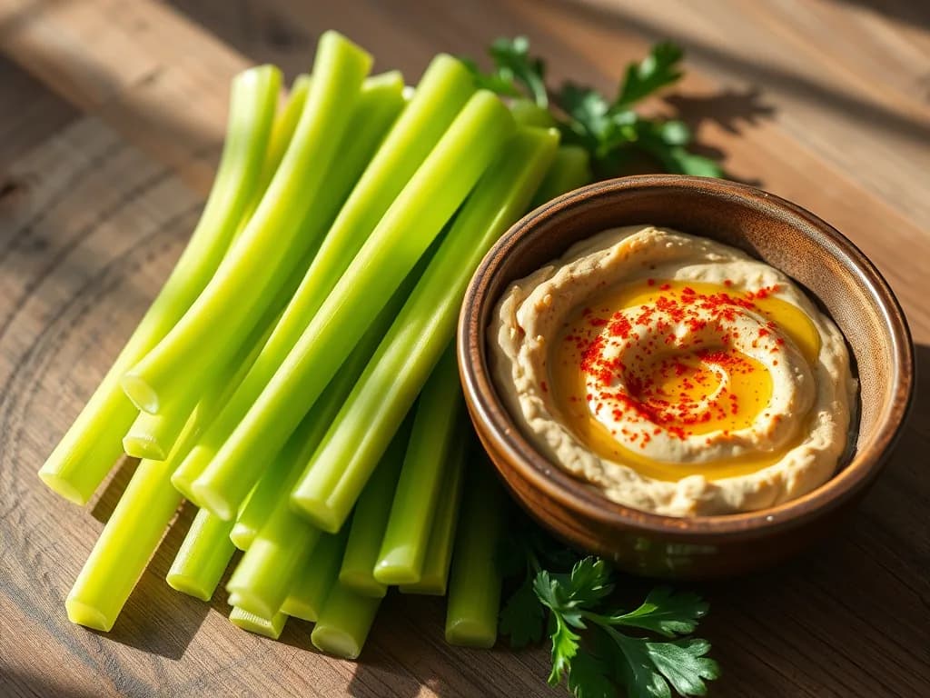 Authentic Celery & Hummus: The Ultimate Crisp Reset
