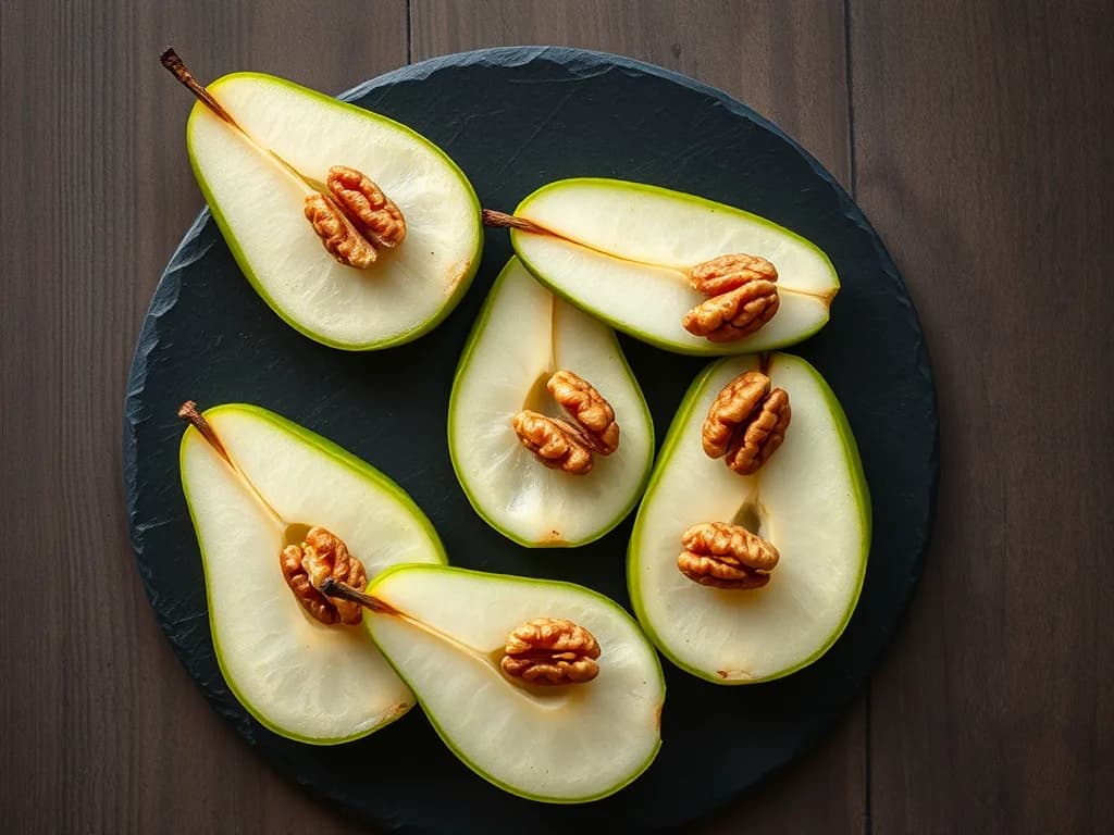 Authentic Pear & Walnut Platter: A Symphony of Texture