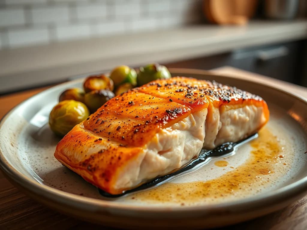 Roasted Salmon and Charred Brussels: An Authentic Kitchen-Style Feast