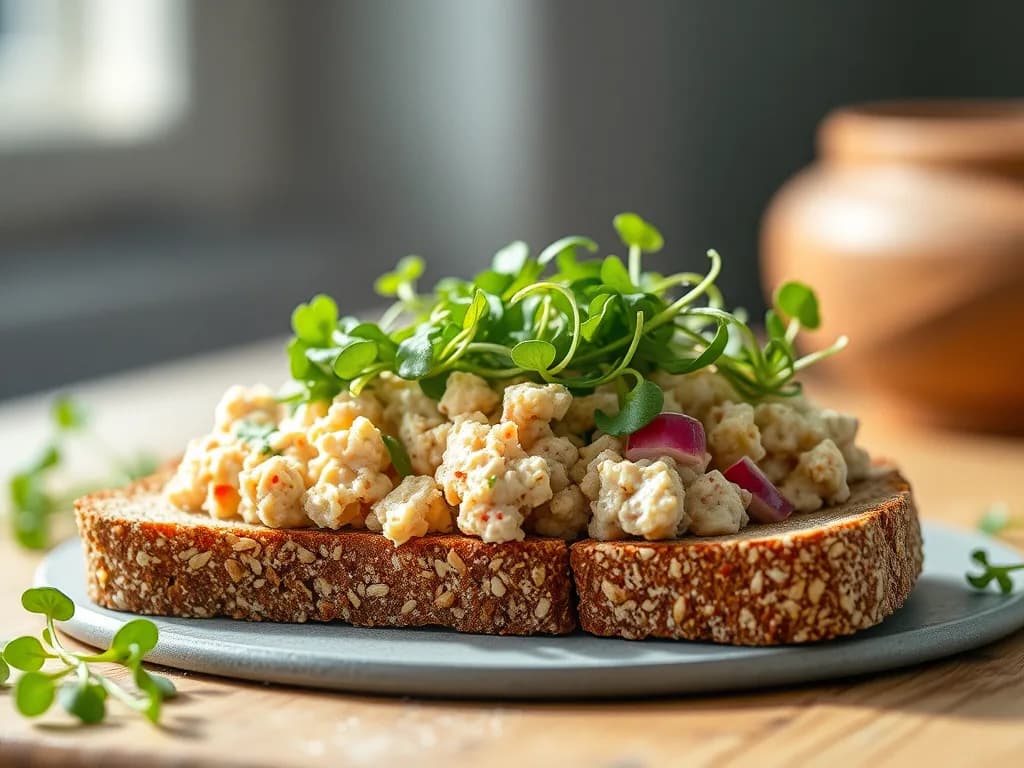 Authentic Tuna Salad on Toasted Sprouted Grain