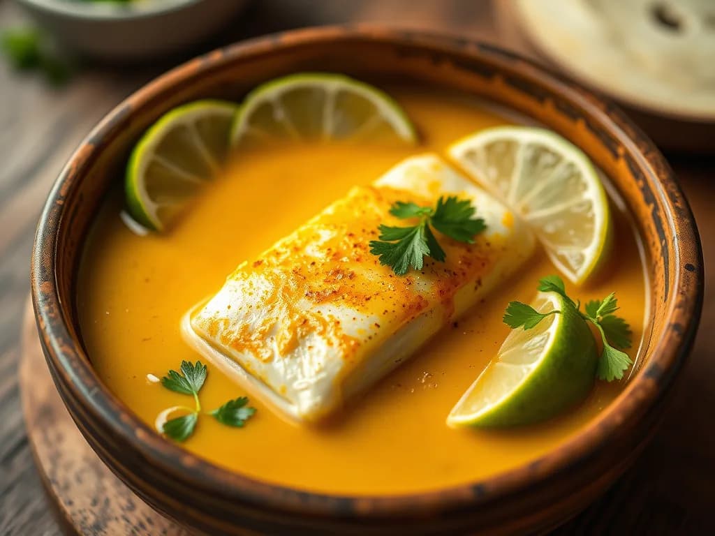 Golden Hour Cod: a great Coconut Turmeric Broth
