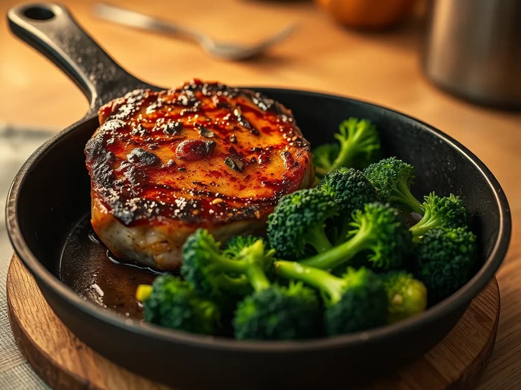Pan-Seared Pork Chop with Garlic Sautéed Broccoli: A expert guide to healthy cooking