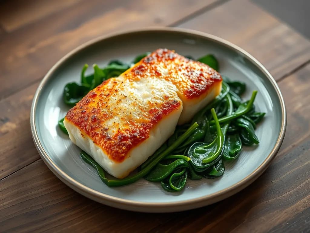 Pan-Seared Cod with Wilted Spinach: An Authentic Delight