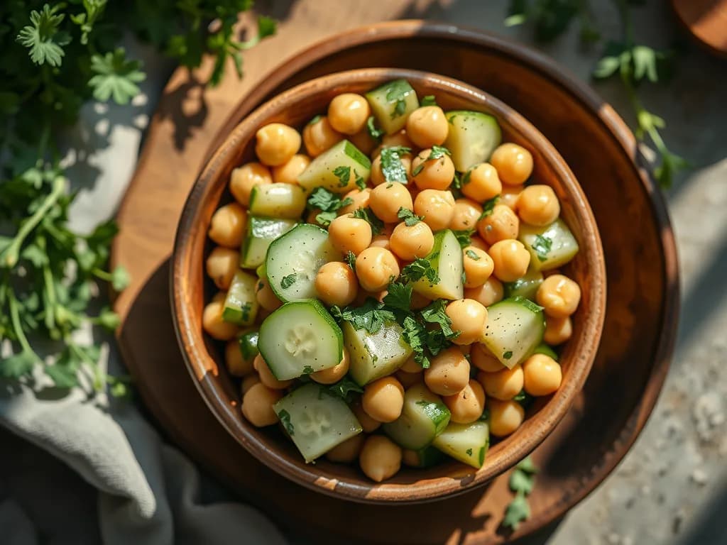Sun-Drenched Mediterranean Chickpea & Cucumber Salad