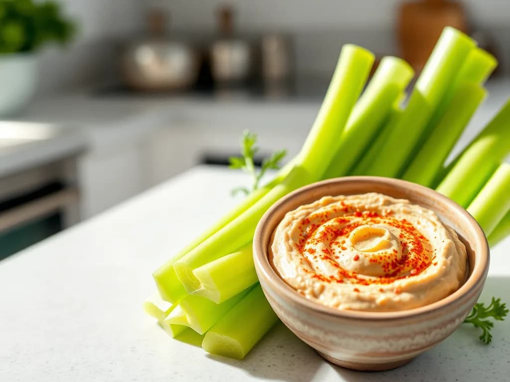 Crisp Celery and Hummus