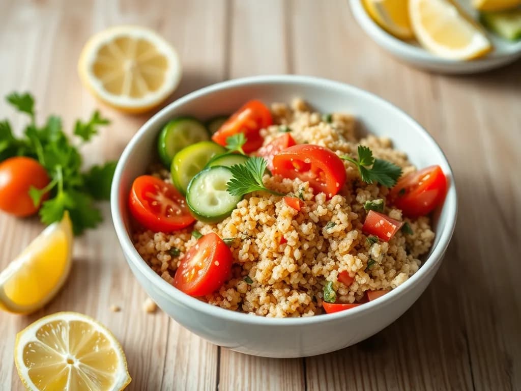 Fresh Mediterranean Quinoa Bowl with Lemon-Herb Vinaigrette