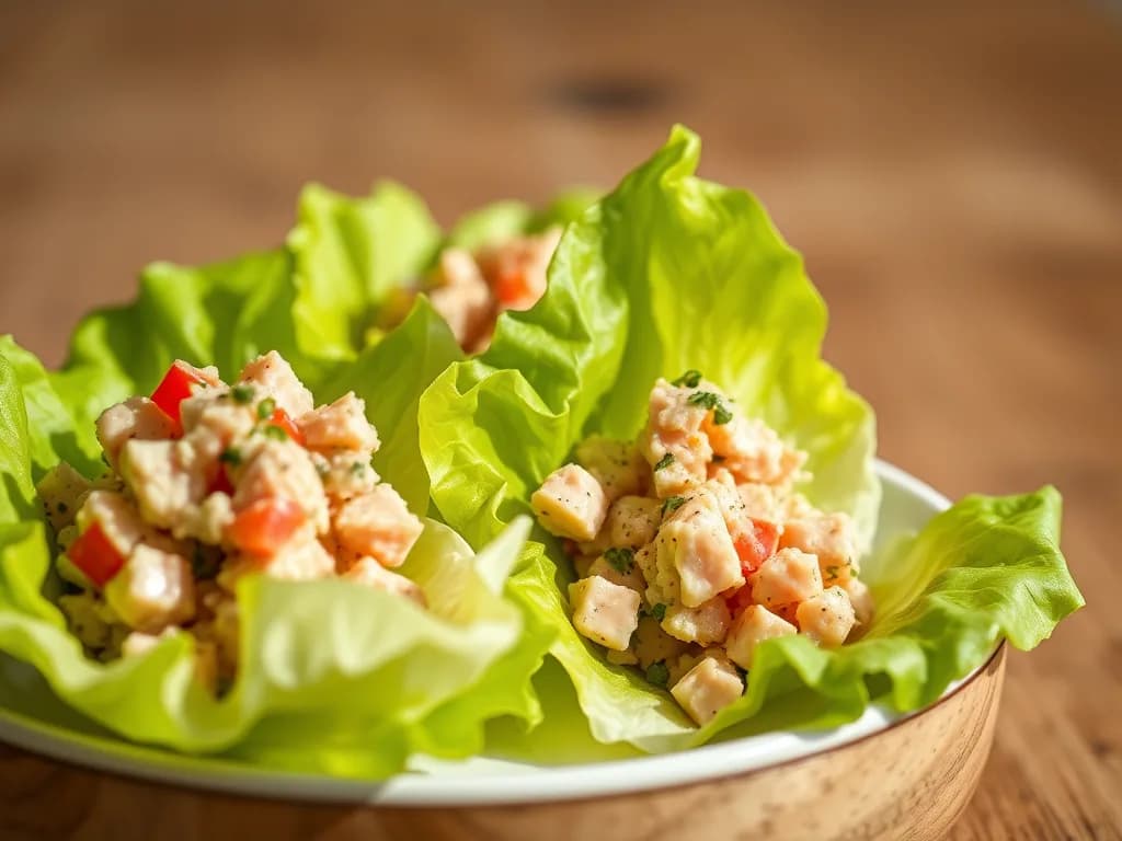 Zesty Lemon and Herb Tuna Lettuce Wraps