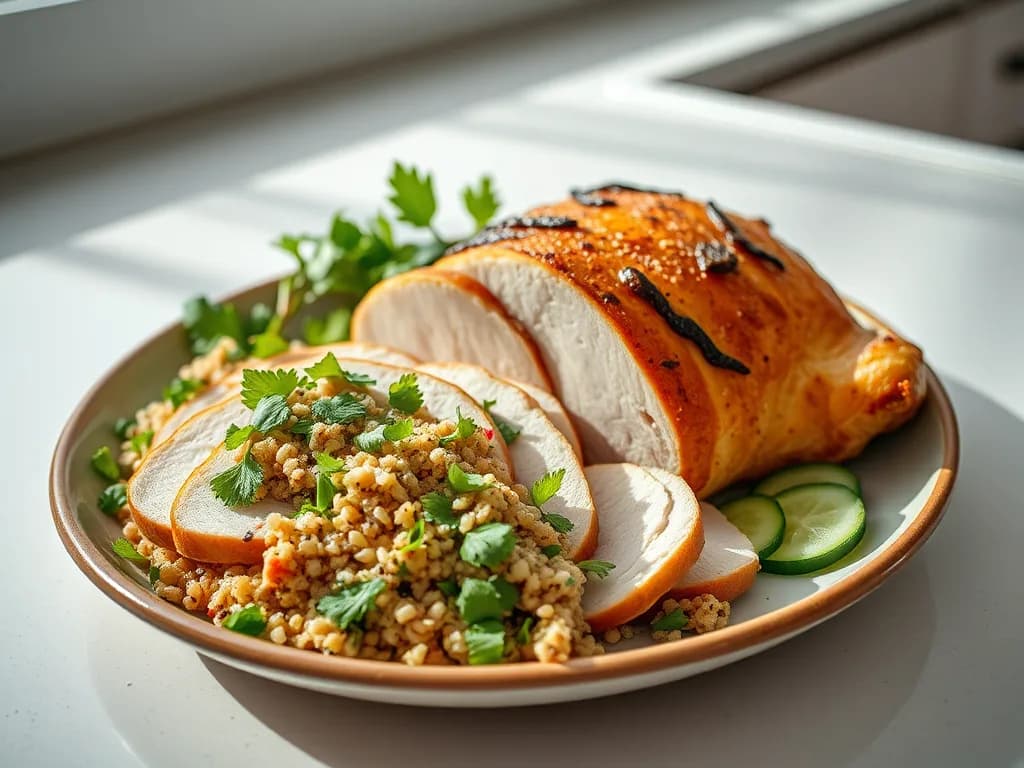 Roasted Herb Turkey Breast with Zesty Quinoa Tabbouleh