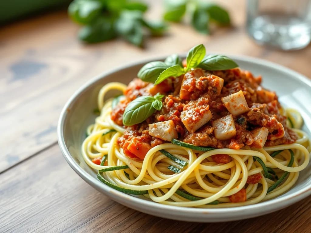 Fresh Zucchini Noodles with Savory Turkey Ragu