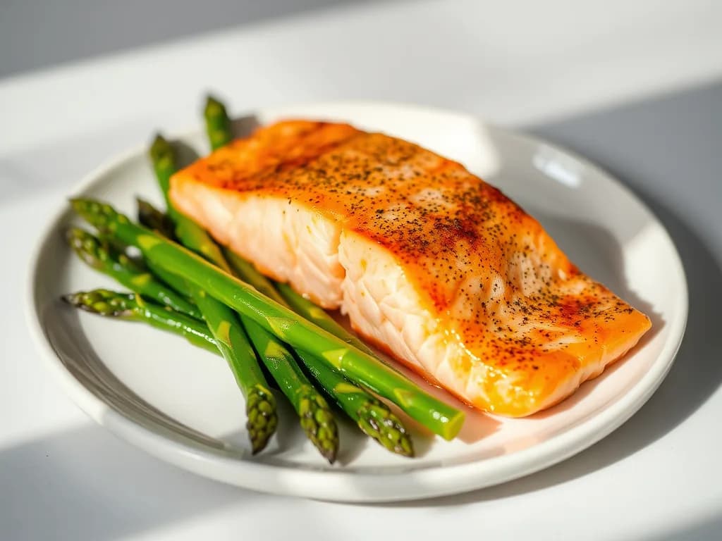 Simple Baked Salmon with Roasted Asparagus