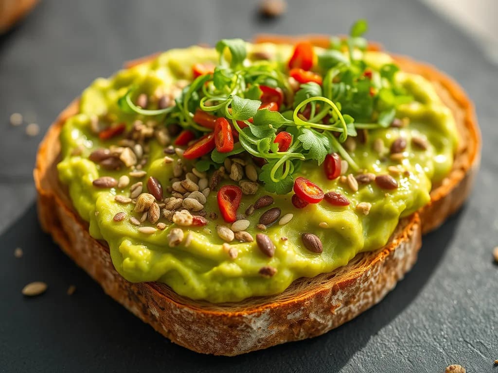 Avocado Mash on Sourdough with Hemp Seeds