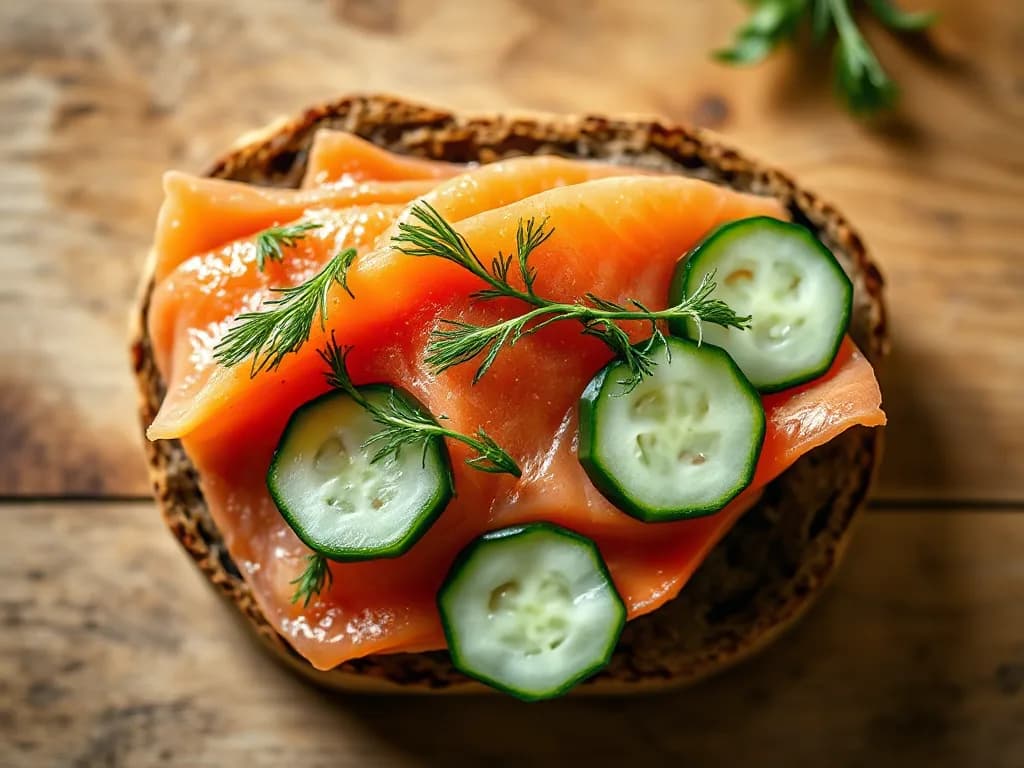 Smoked Salmon on Rye with Crisp Cucumber
