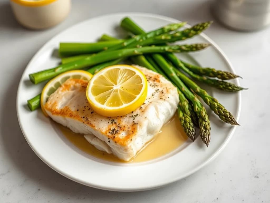 Simple Baked Cod with Tender Roasted Asparagus