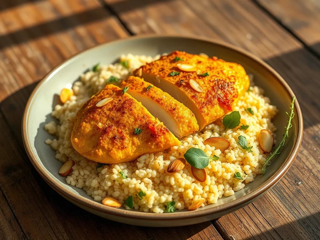 Turmeric Chicken with Jeweled Couscous
