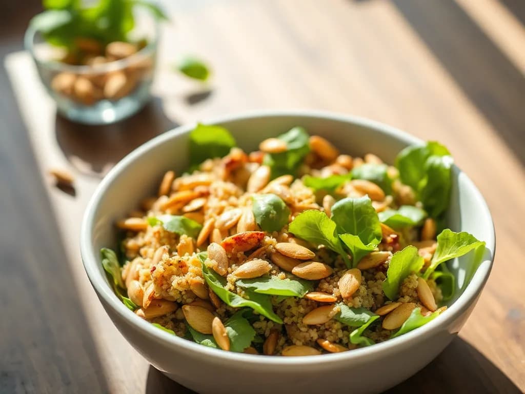 Zesty Mixed Greens Lemon Bowl with Toasted Seeds