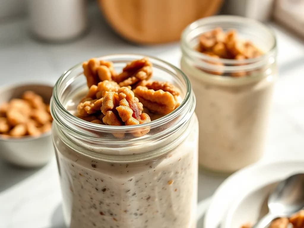 Simple Overnight Oats with Toasted Walnuts