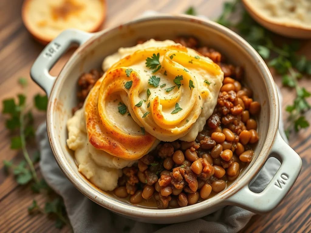 Lentil Shepherd’s Pie with Creamy Cauliflower Mash