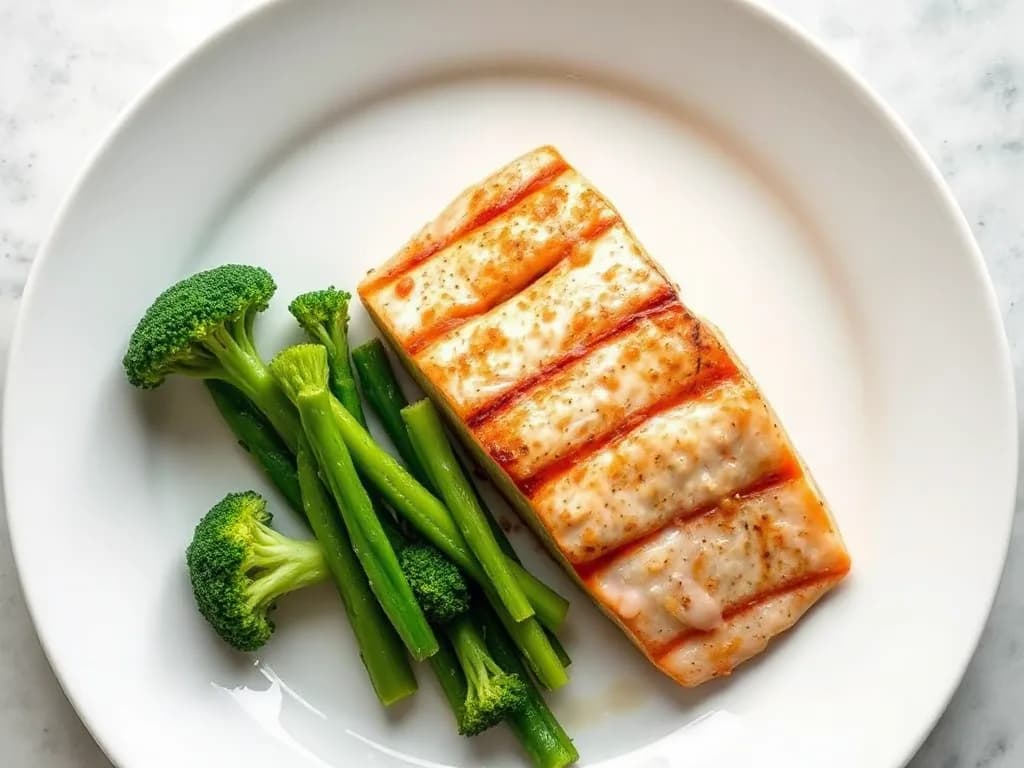 Pan-Seared Salmon with Steamed Broccoli