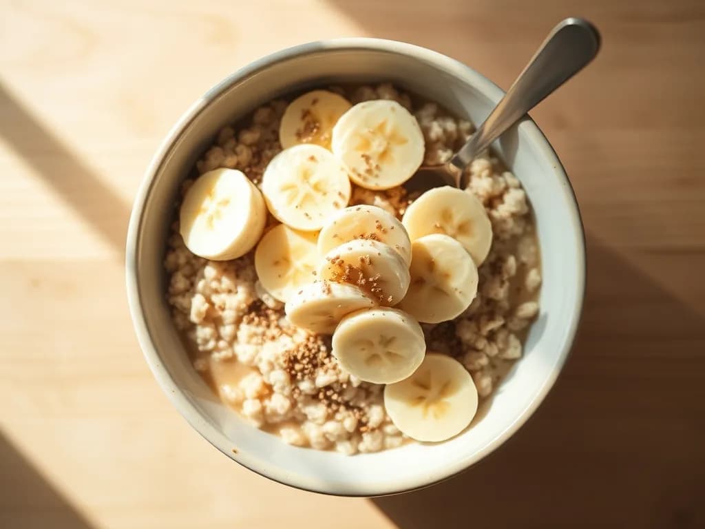Hearty Morning Oatmeal with Flax and Banana