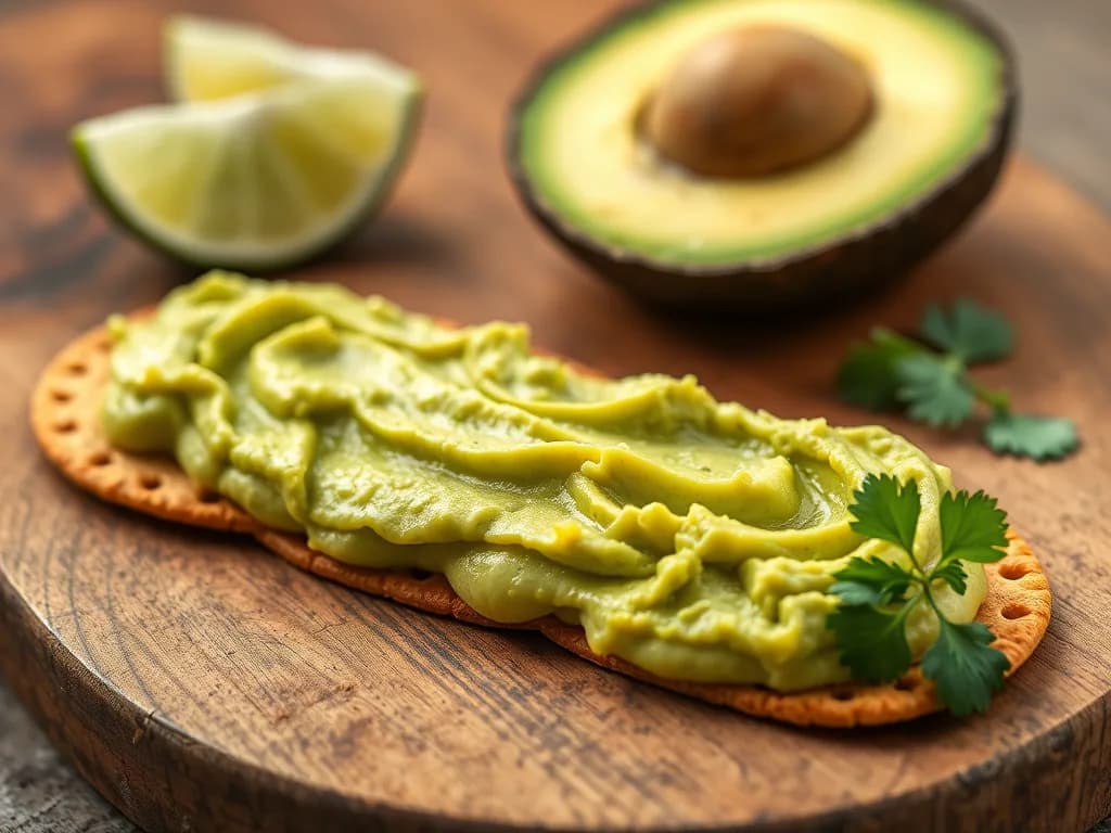 Zesty Avocado Mash on Crunchy Flax Crackers