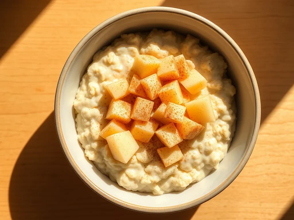 Warm Cinnamon Stewed Apple Oatmeal