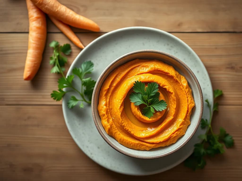 Silky Homemade Hummus with Roasted Carrots