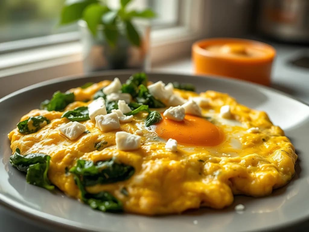 Spinach and Feta Scramble