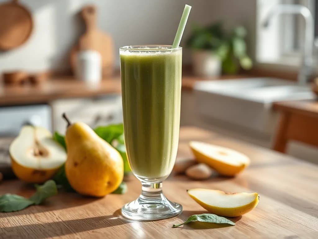 Refreshing Spinach and Pear Green Smoothie