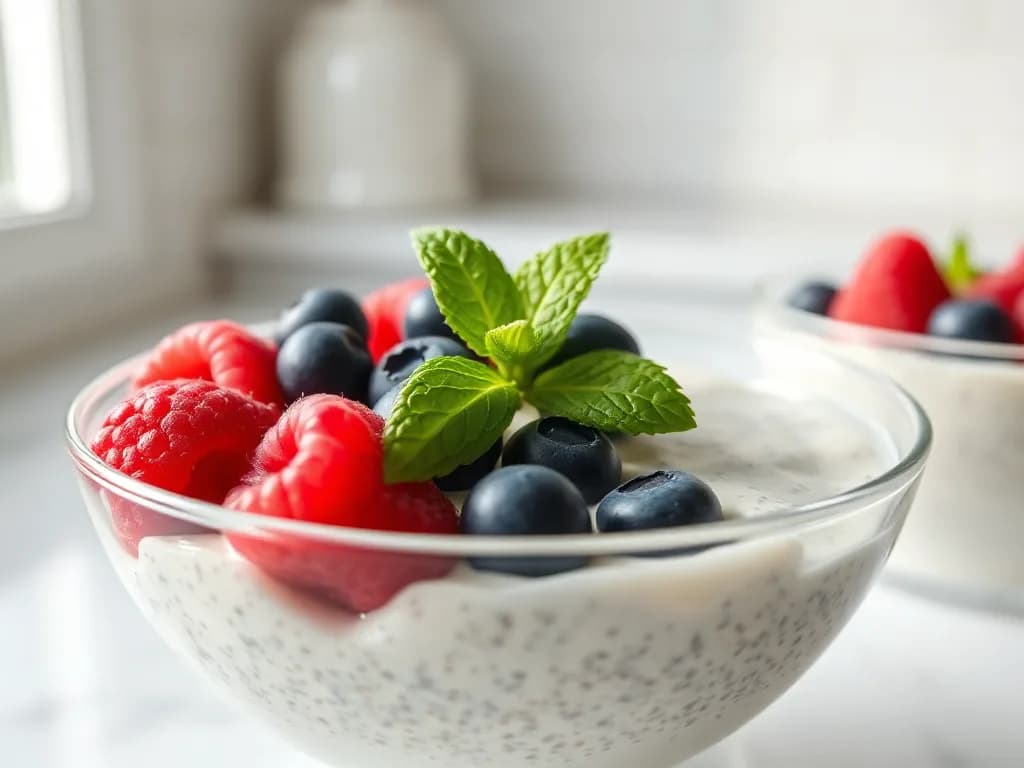 Coconut Milk Chia Pudding with Fresh Berries