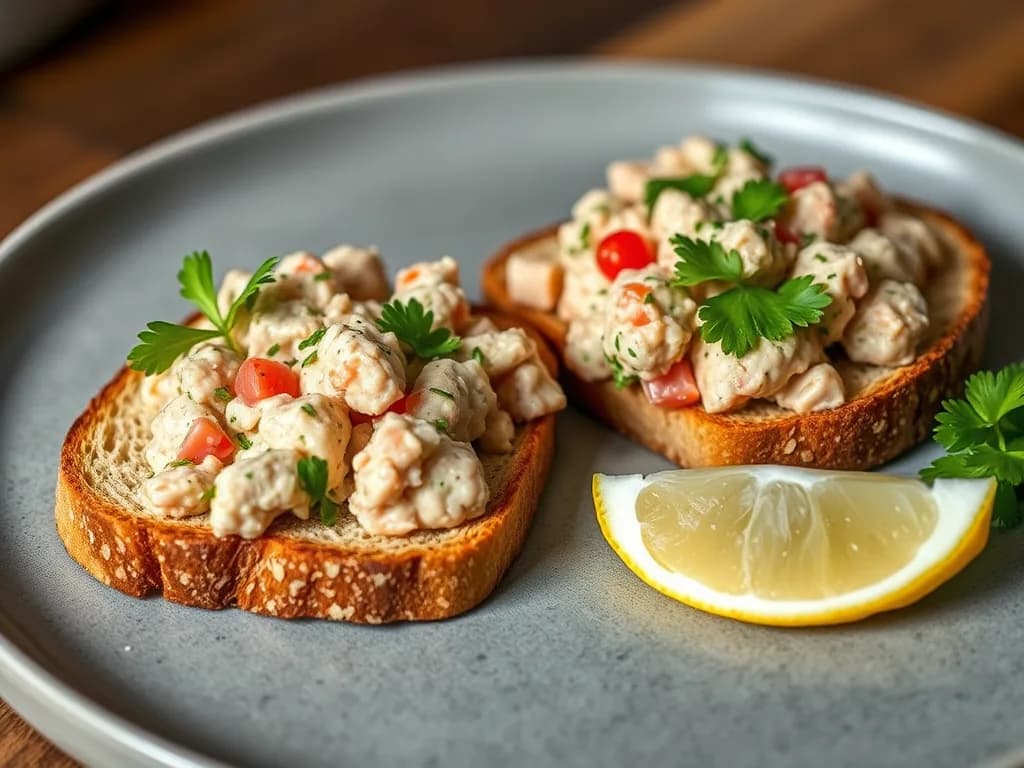 Zesty Mediterranean Tuna Salad on Toasted Whole Grain