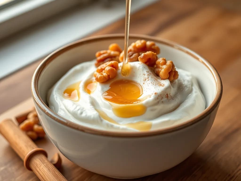 Creamy Greek Yogurt with Toasted Walnuts and Honey