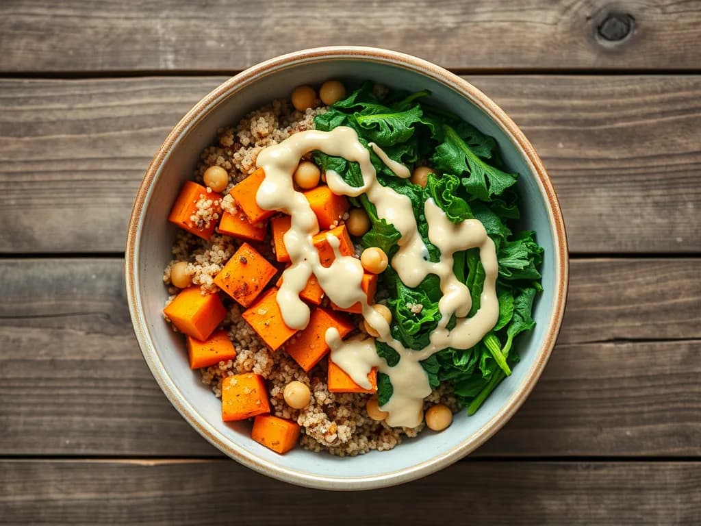 Quinoa Vegetable Bowl with Lemon-Tahini Drizzle