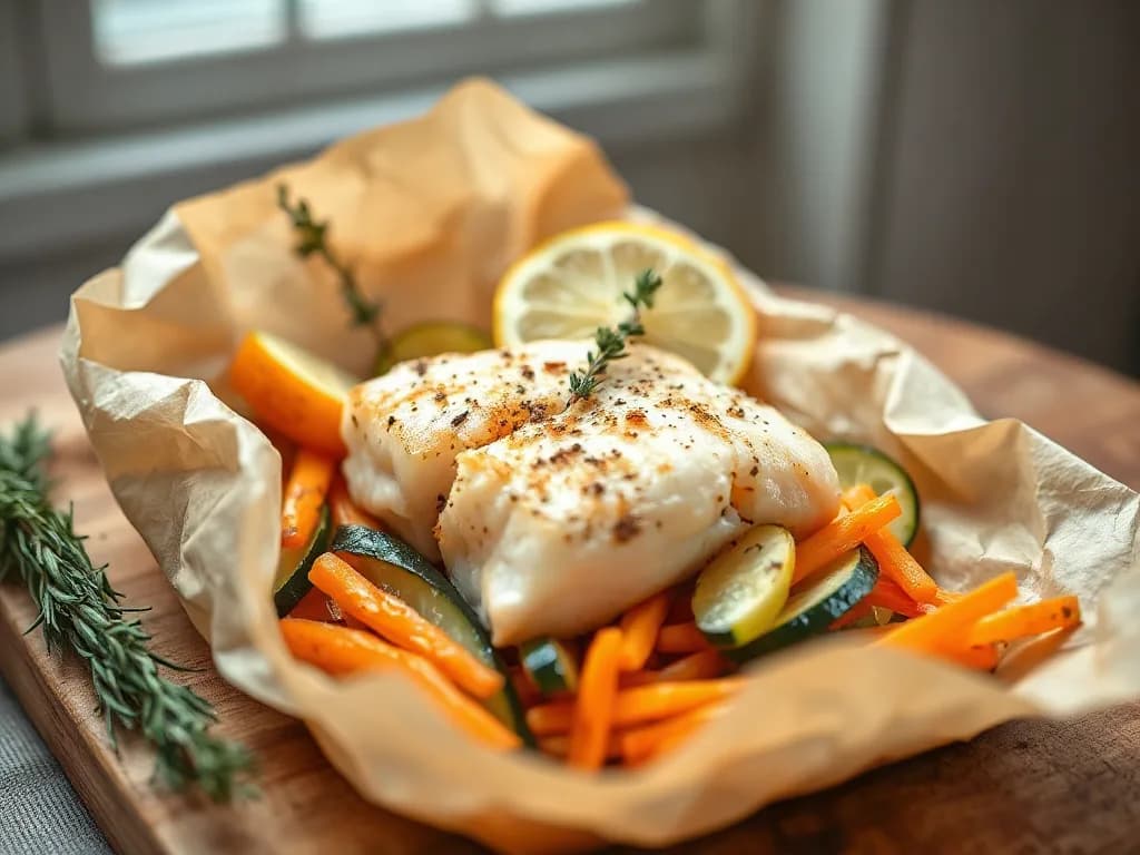 Lemon Herb White Fish Papillote