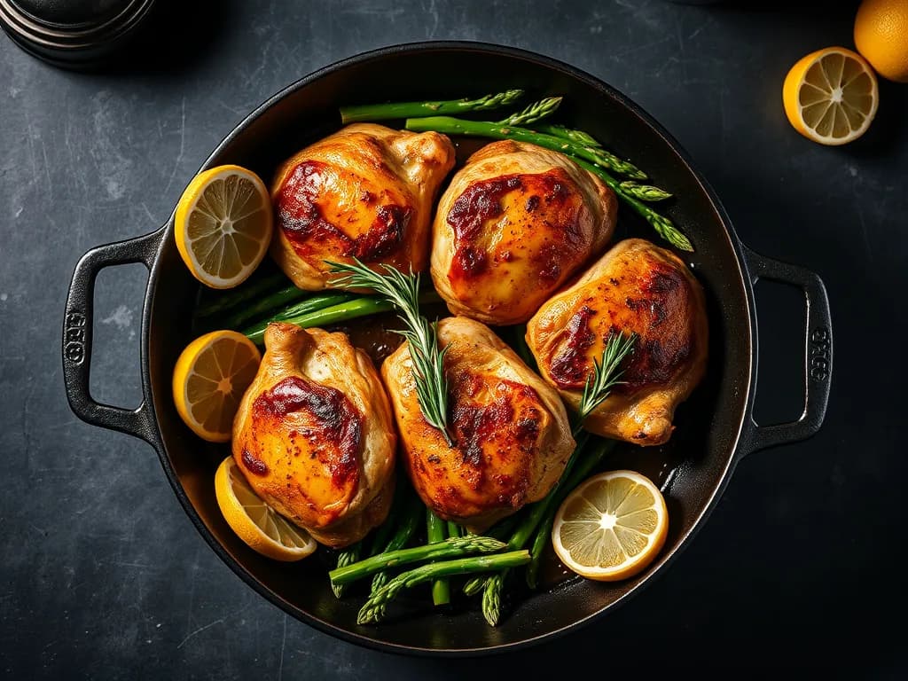 Herb-Roasted Chicken with Crispy Asparagus