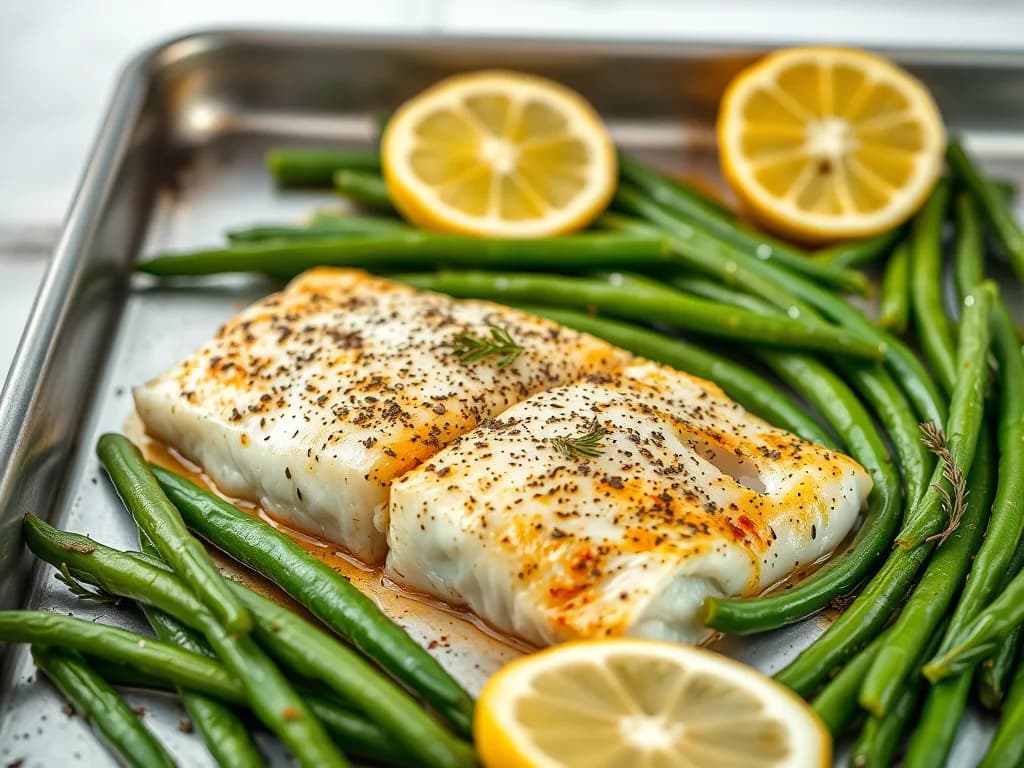 Light and Zesty Baked Tilapia with Lemon-Garlic Green Beans