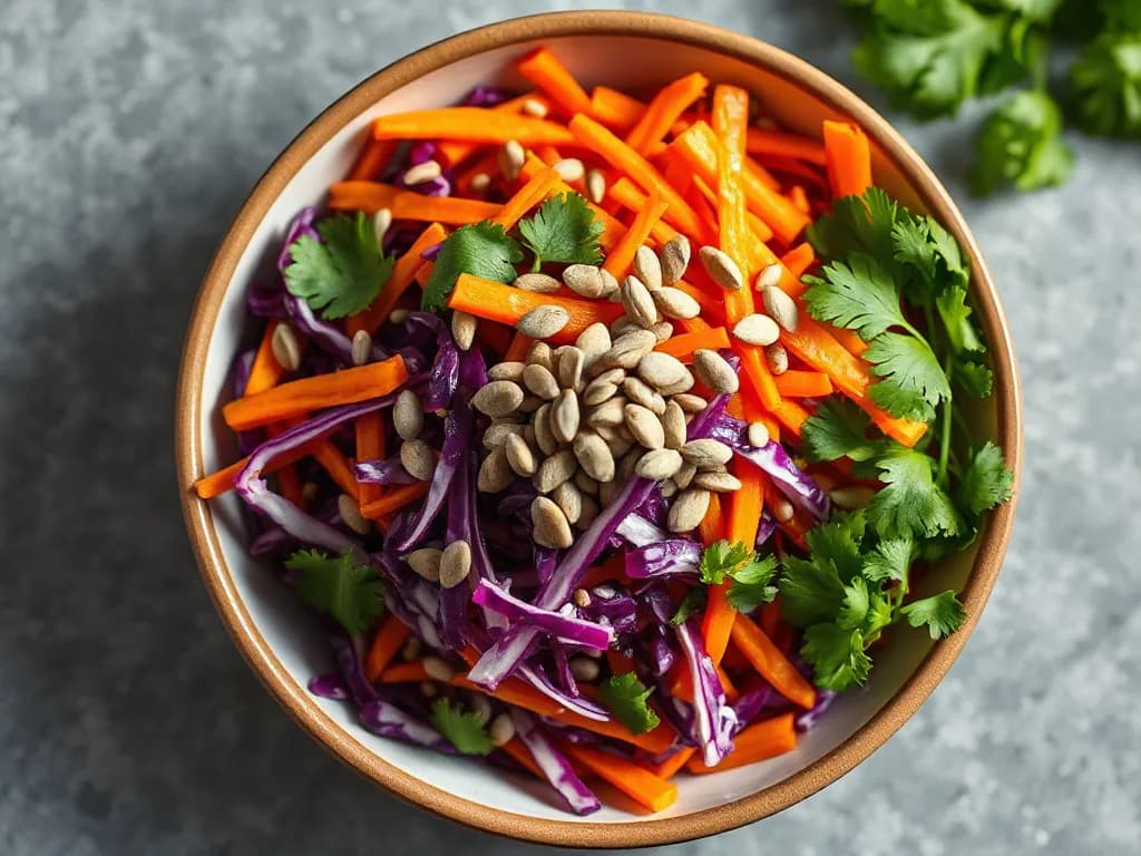 Rainbow Slaw with Hemp Hearts and Zesty Vinaigrette