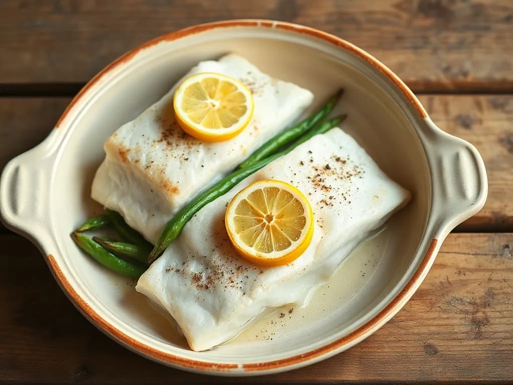 Simple Roasted Cod with Lemon-Garlic Green Beans