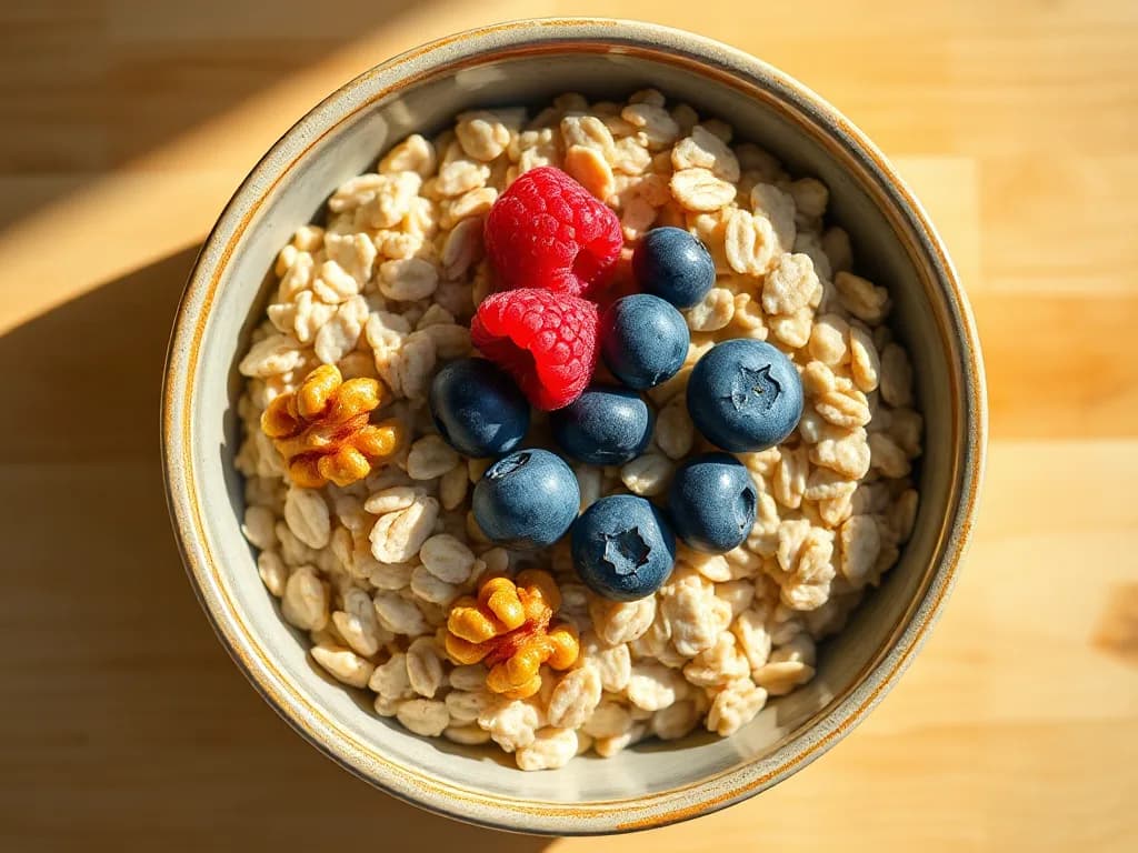 Hearty Steel-Cut Oats with Toasted Walnuts and Fresh Berries