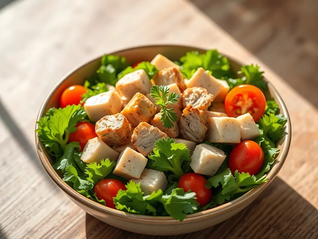 Zesty Turkey & Garden Herb Salad with Lemon-Olive Oil Dressing