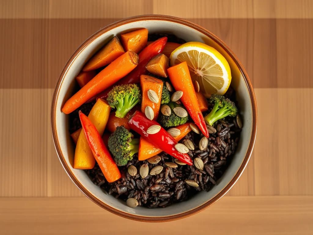 Roasted Harvest Vegetable Medley with Nutty Wild Rice