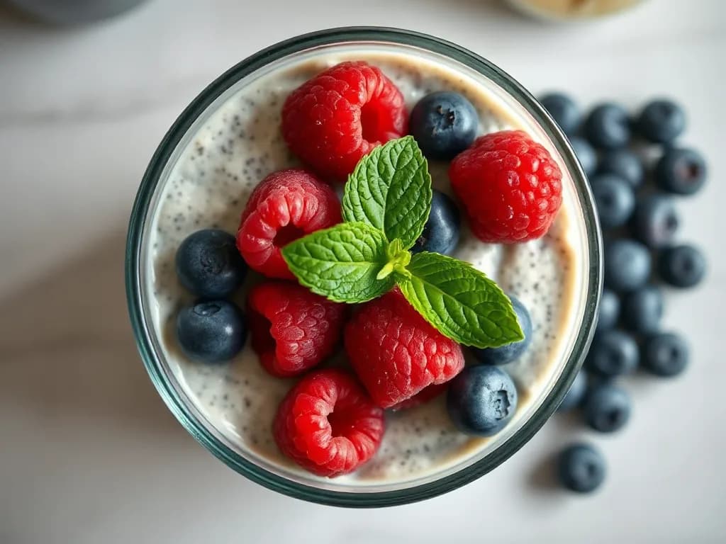 Simple Overnight Chia Pudding with Fresh Berries